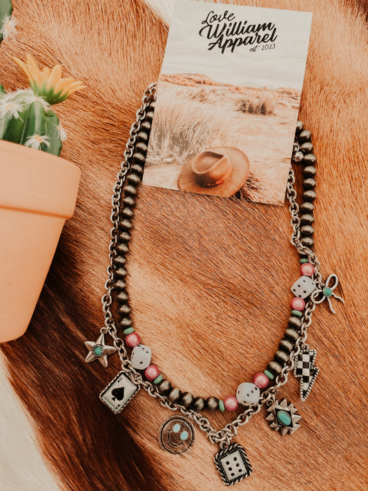 Checkered Aces Layered Necklace