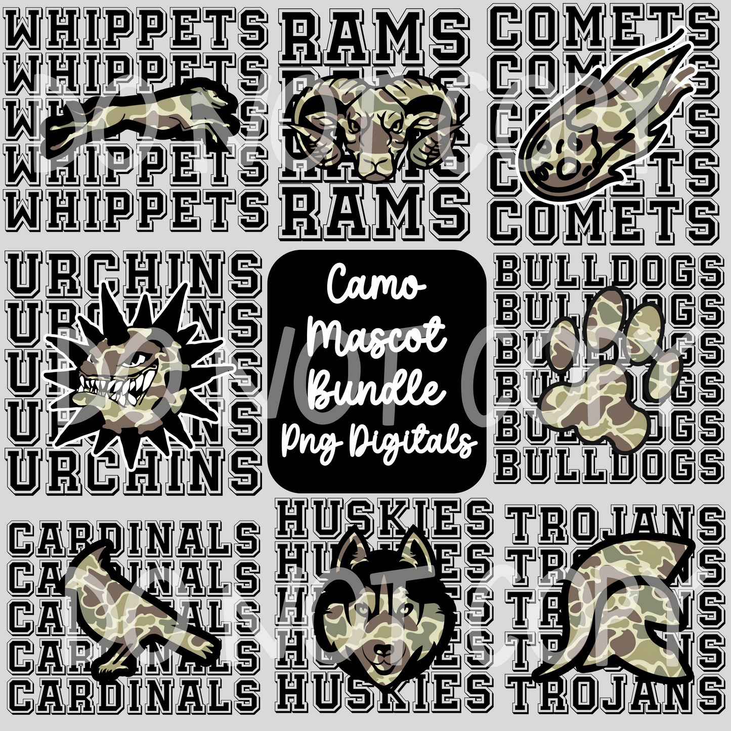 Old Varsity Camo Stacked Bundle | Digital Design | PNG | Sublimation | DTF | Western Camouflage | Shirt Designs | Trending | Mascots | Vintage Look