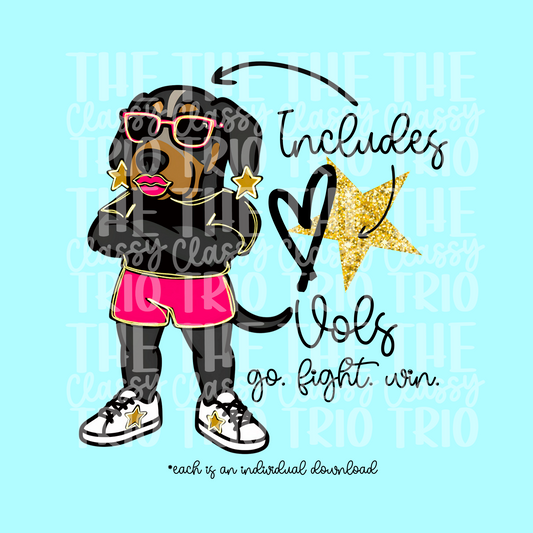 TN Glitz Glam | Team Drawing Digital Design | PNG | Sublimation | Preppy Mascot Design | Kid Adult Shirt Design | Original Creator