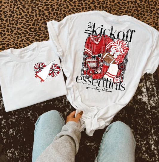Kickoff Essentials Red, School Spirit Wear, Digital Design, Cheerleading Football (Digital Only)