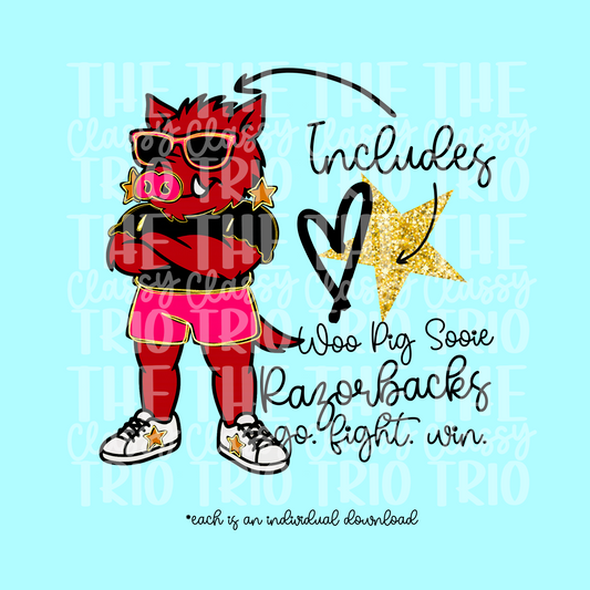 RBacks Glitz Glam | Team Drawing Digital Design | PNG | Sublimation | Preppy Mascot Design | Kid Adult Shirt Design | Original Creator