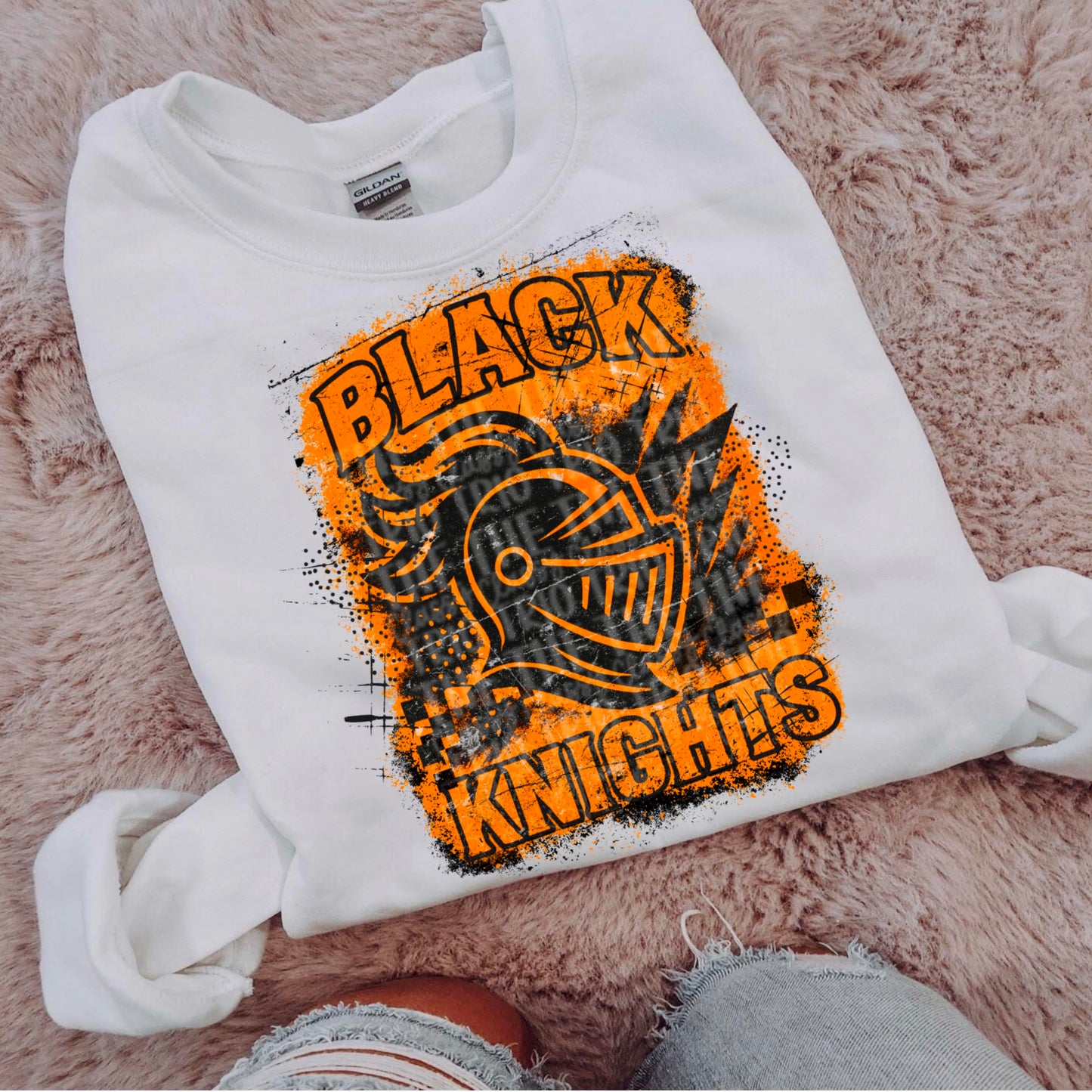 Black Orange Knights Grudge | Digital Design | PNG | Original Designer | Retro | Shirt Design | Trend | Vintage Chalk Distressed | School Mascot