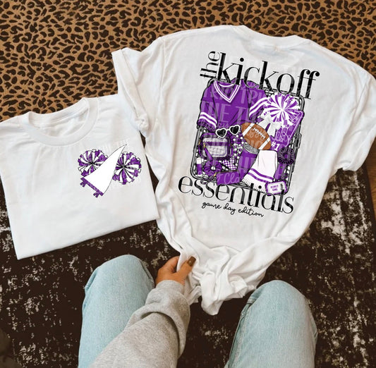Kickoff Essentials Purple, School Spirit Wear, PNG Digital Design, Cheerleading Football (Digital Only)