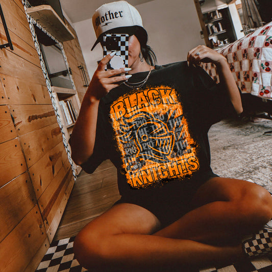 Black Orange Knights Grudge | Digital Design | PNG | Original Designer  | Retro | Shirt Design | Trend | Vintage Chalk Distressed | School Mascot