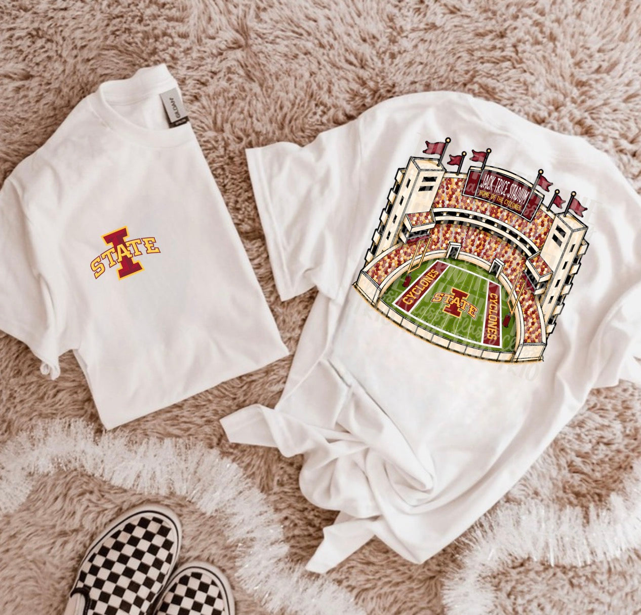Cardinal & Gold Yellow Football Stadium PNG | Gameday Clipart | Iowa Sports Stadium Illustration | Digital Download | Shirt Design PNG | Boutique Graphic
