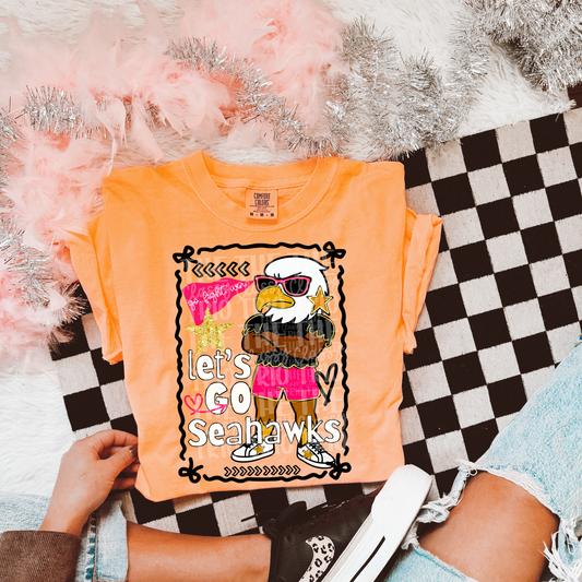 Sea h Glitz Glam | Coquette Drawing Digital Design | PNG | Sublimation | Preppy Mascot Design | Kid Adult Shirt Design | Original Creator