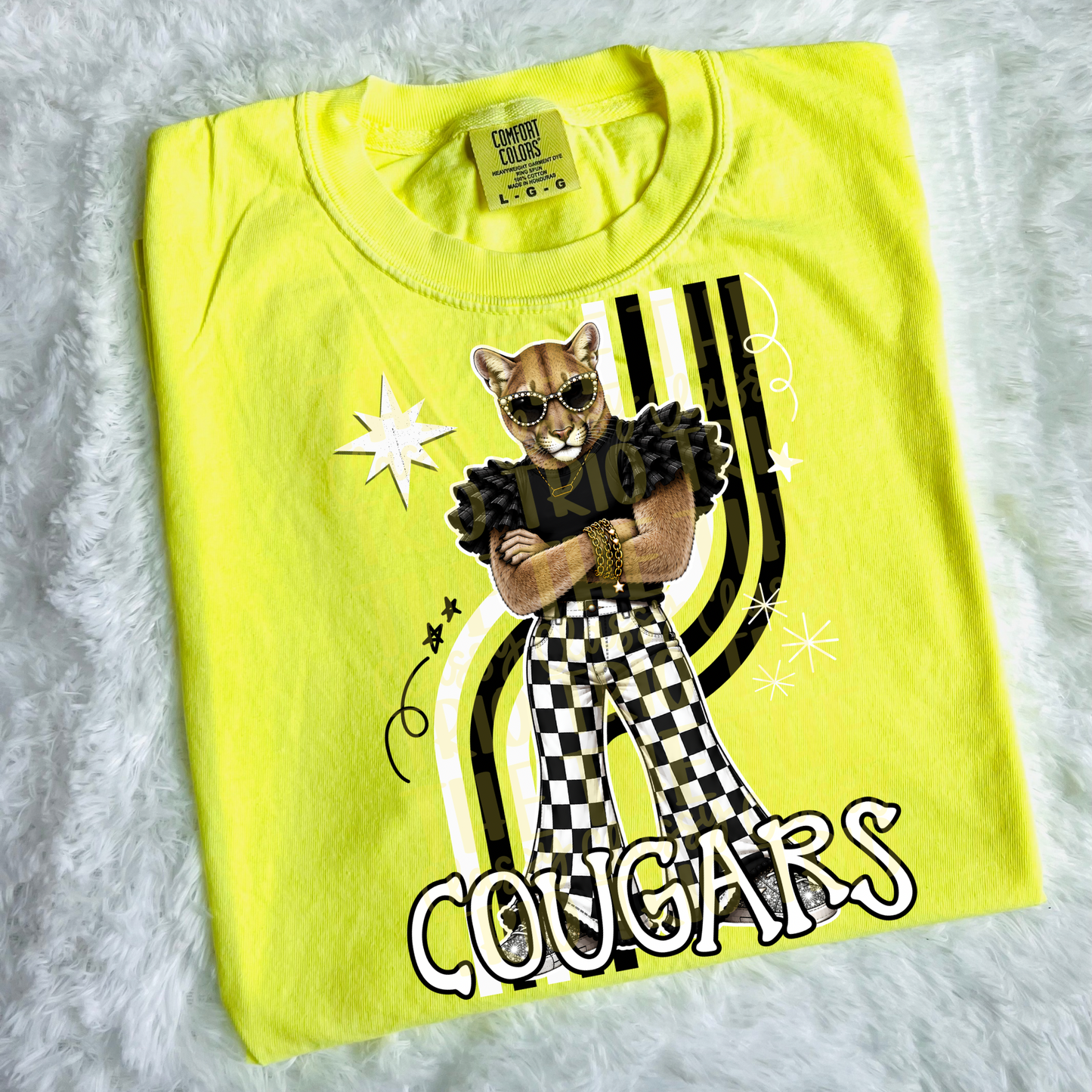 Cougars Retro Mascot PNG | Trendy Design School Shirt, Teacher, School Spirit Digital