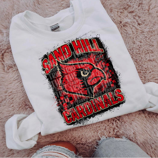 Sand Hill Cardinal Grudge | Digital Design | PNG | Original Designer | Retro | Shirt Design | Trend | Vintage Chalk Distressed | School Mascot