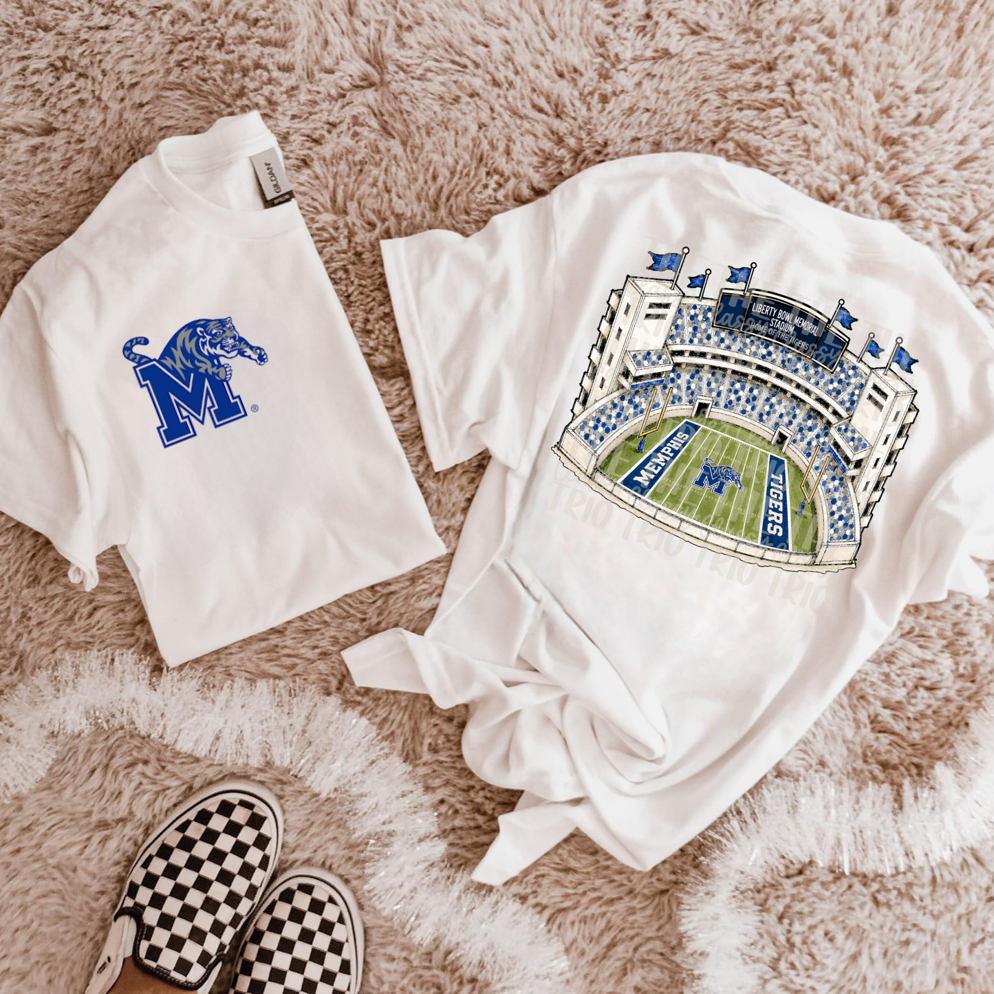 Memphis Blue & Gray Football Stadium PNG | Gameday Clipart | Sports Stadium Illustration | Digital Download | Shirt Design PNG | Boutique Graphic