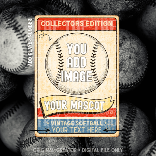 Vintage Baseball Card Template PNG Design (Digital Download)