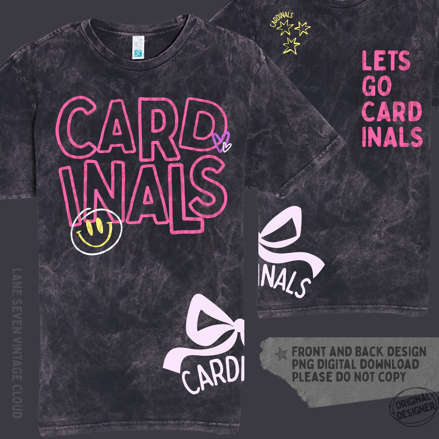 Cardinals Doodle | Digital Design | PNG | Sublimation | Shirt Design | Trending | Original Designer | Gift Idea | Bow