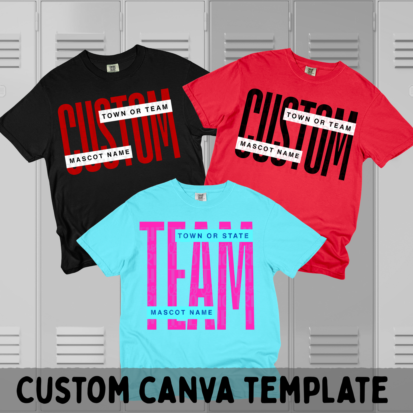 Mascot Text Canva Template | Editable Team Shirt Design | Custom Sports Mascot Template | Sublimation & DTF Design