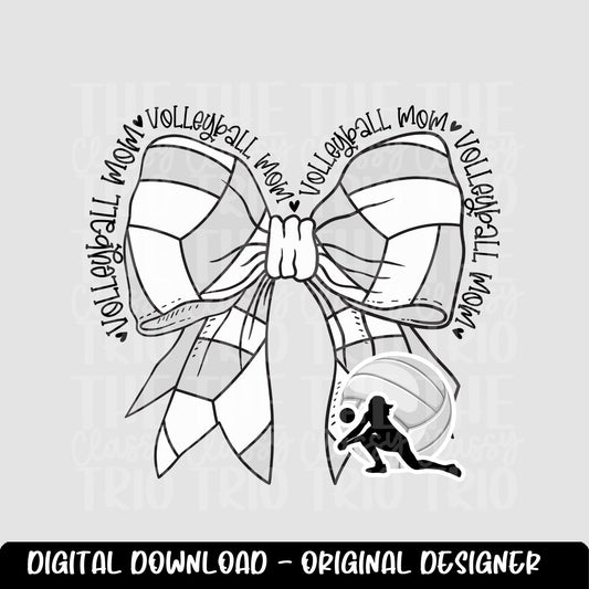 Volleyball Mom | Digital Design | PNG | Sublimation | Coquette | Bow| Shirt Design | Trending | Volley Ball