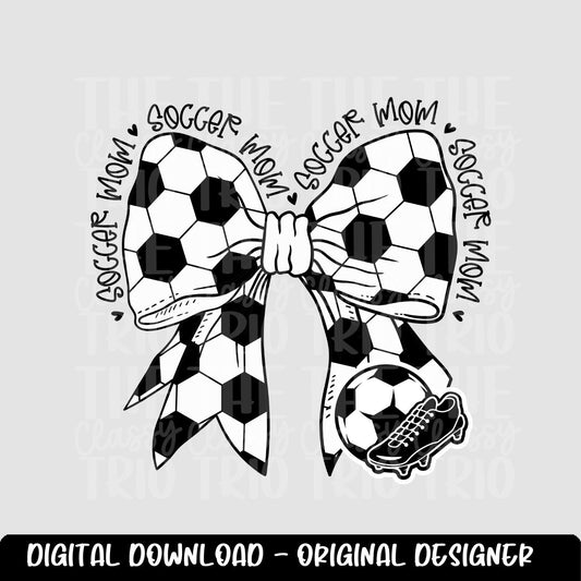 Soccer Mom | Digital Design | PNG | Sublimation | Coquette | Bow| Shirt Design | Trending | Soccer Ball