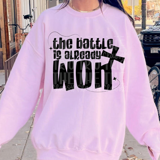 Battle is already Won | Faith Religious | Digital Design | PNG | Quote | Christian | Jesus | Sublimation | T-Shirt Design | Trending Shirt