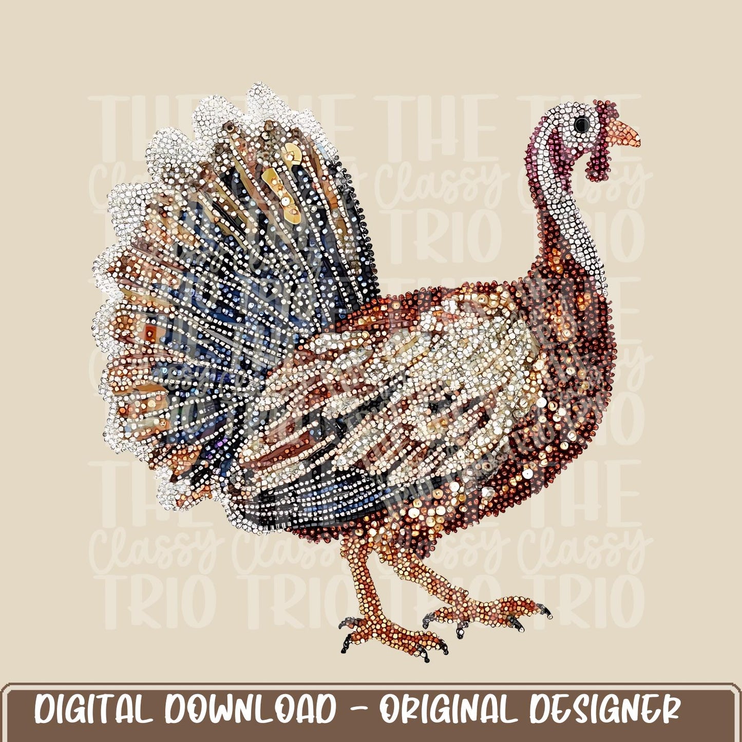Faux Rhinestone Turkey | Digital Design | PNG | Sublimation | DTF | Agriculture | Dazzle | Shirt Design | Country | Trending | Hunting