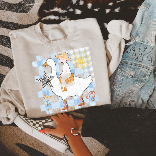 Silly Goose Western Funny Collage | Digital Design | PNG | Sublimation | Western Design | Preppy | Funny Shirt Design | Plaid