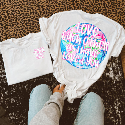 Love Each Other As I Loved You | PNG | Digital Design | Floral | Faith | Sublimation | DTF | Shirt Design | Jesus | Bible Verse | Preppy