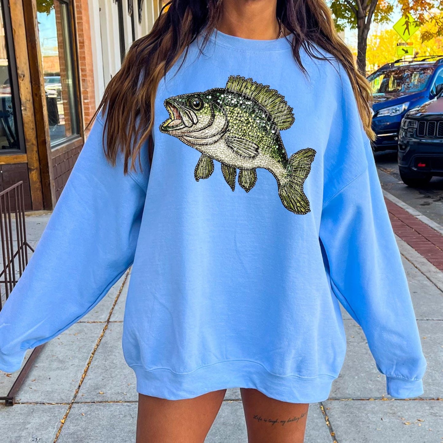 Faux Rhinestone Bass Fishing | Digital Design | PNG | Sublimation | DTF | Agriculture | Dazzle | Shirt Design | Country | Trending