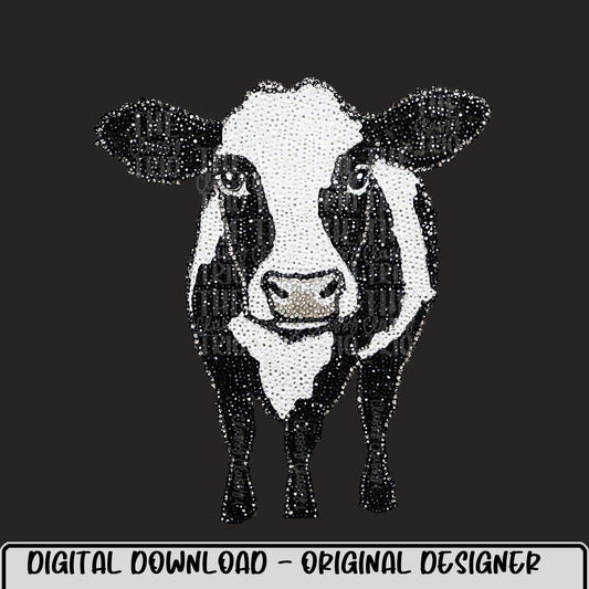 Faux Rhinestone Cow Forward | Digital Design | PNG | Sublimation | DTF | Agriculture | Dazzle | Shirt Design | Country | Trending | Farming