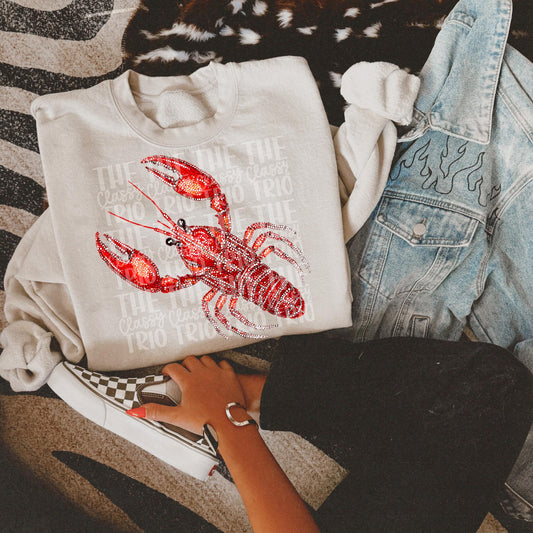 Faux Rhinestone Crawfish | Digital Design | PNG | Sublimation | DTF | Crawfish Boil | Shirt Design | Country | Trending