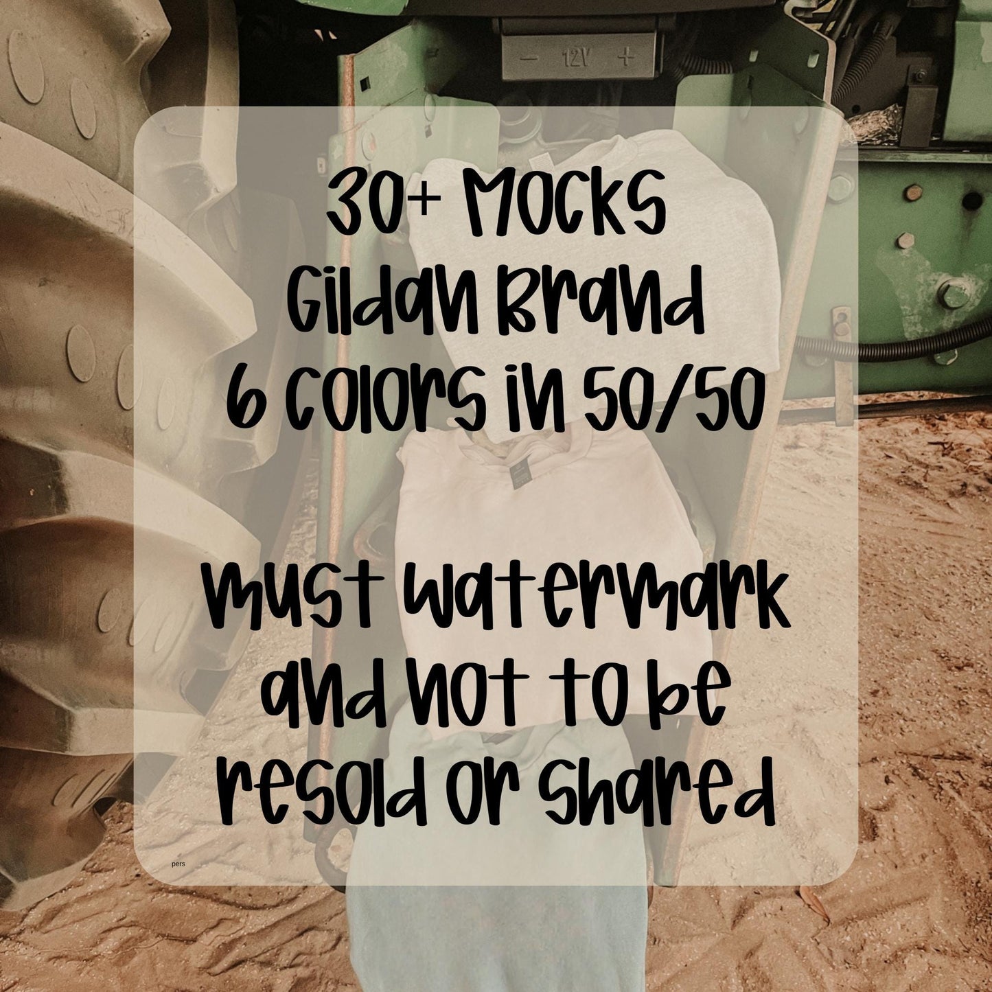 Gildan Western Outdoors Country Mock-ups Shirts | Flat Lay | Tractor | Dryblend 50/50 | T-Shirt Mock Up