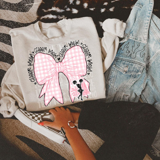 Cheerleading Mom | Digital Design | PNG | Sublimation | Coquette | Bow | Shirt Design | Trending | Cheer