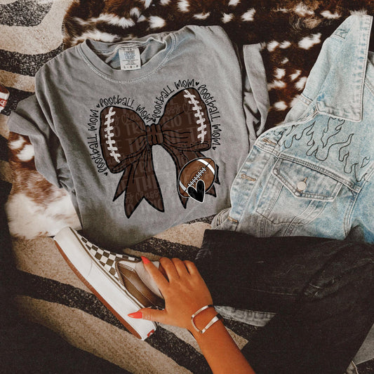 Football Mom | Digital Design | PNG | Sublimation | Coquette | Bow| Shirt Design | Trending | Mom of Football Player Sport