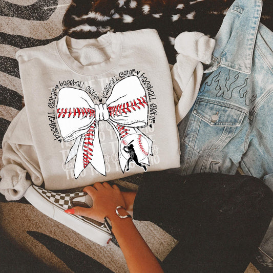 Baseball Sister | Digital Design | PNG | Sublimation | Coquette | Bow | Shirt Design | Trending