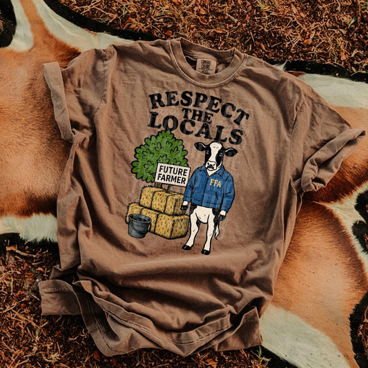 Agriculture Respect the Locals FFA | Digital Design | PNG | Sublimation | Trending | Shirt Design | Original Design | Cow | Farming | Farmer