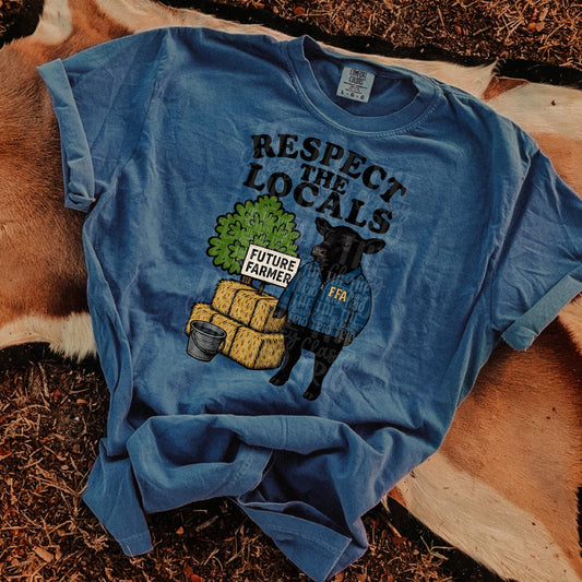 Agriculture Respect the Locals FFA | Digital Design | PNG | Sublimation | Trending | Shirt Design | Original Design | Steer | Farming |
