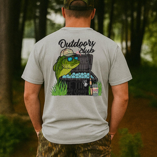 Outdoors Club Bass Fish | Digital Design | PNG | Sublimation | Agriculture | Hunting Fishing | Country Shirt Design | Men Design | Original
