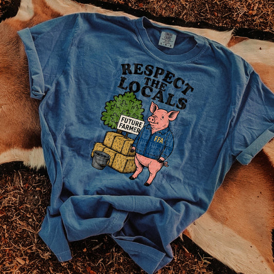 Agriculture Respect the Locals FFA | Digital Design | PNG | Sublimation | Trending | Shirt Design | Original Design | Pig | Farming |