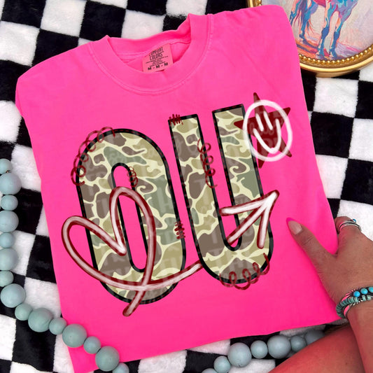 Oklahoma Camo State Doodle: Digital PNG Design (Digital Download)