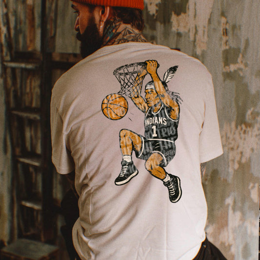 Indians Basketball Grudge: Retro Mascot Design PNG (Digital Download)