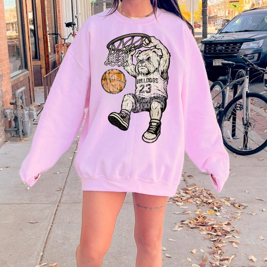 Bulldogs Basketball Distressed Design: Retro PNG Graphic (Digital Download)