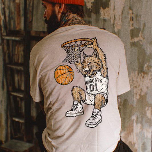Bobcats Basketball Design: Retro Mascot PNG (Digital Download)