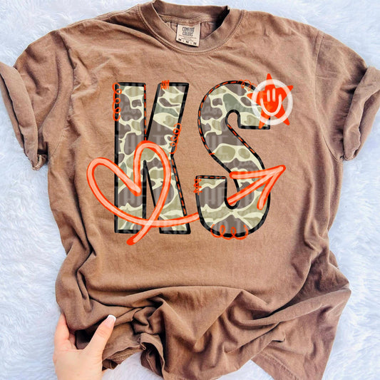 Old Camo State KS Doodle | Digital Design | PNG | Sublimation | Camouflage Kansas Shirt Design | Camo State | Original Designer