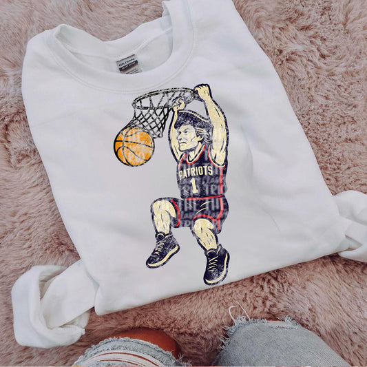 Patriots Basketball Grudge | Digital Design | PNG | Original Designer | Shirt Design Trend | Vintage Navy Red Distressed | School Mascot
