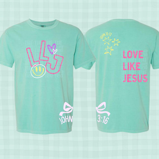 Love Like Jesus Doodle | Digital Design | PNG | Sublimation | Christian Shirt Design | Trending | Original Designer | Gift Idea | Bow