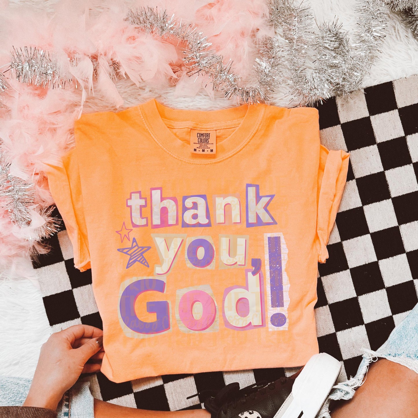 Thank You God | Scrapbook Doodle Drawing Digital Design | PNG | Sublimation | Christian Kid Adult Design | Original Creator