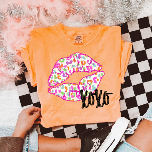 XOXO Leopard Lips Colorful | Digital Design | PNG | Valentines Day Shirt Design | Original Creator