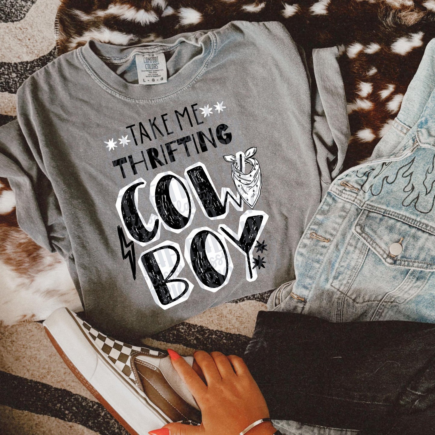 Take Me Thrifting Cowboy | Digital Design PNG | Sublimation | DTF Country Shirt Design | Trending