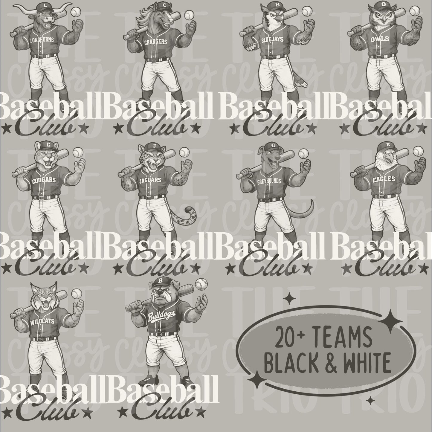 Baseball + Softball Club Bundle PNG Bundle | Sports Designs (Digital)