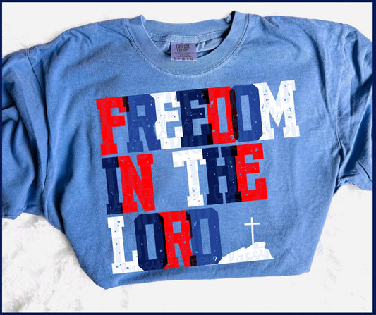 Freedom in the Lord PNG | Red White Blue Design (Digital Download)