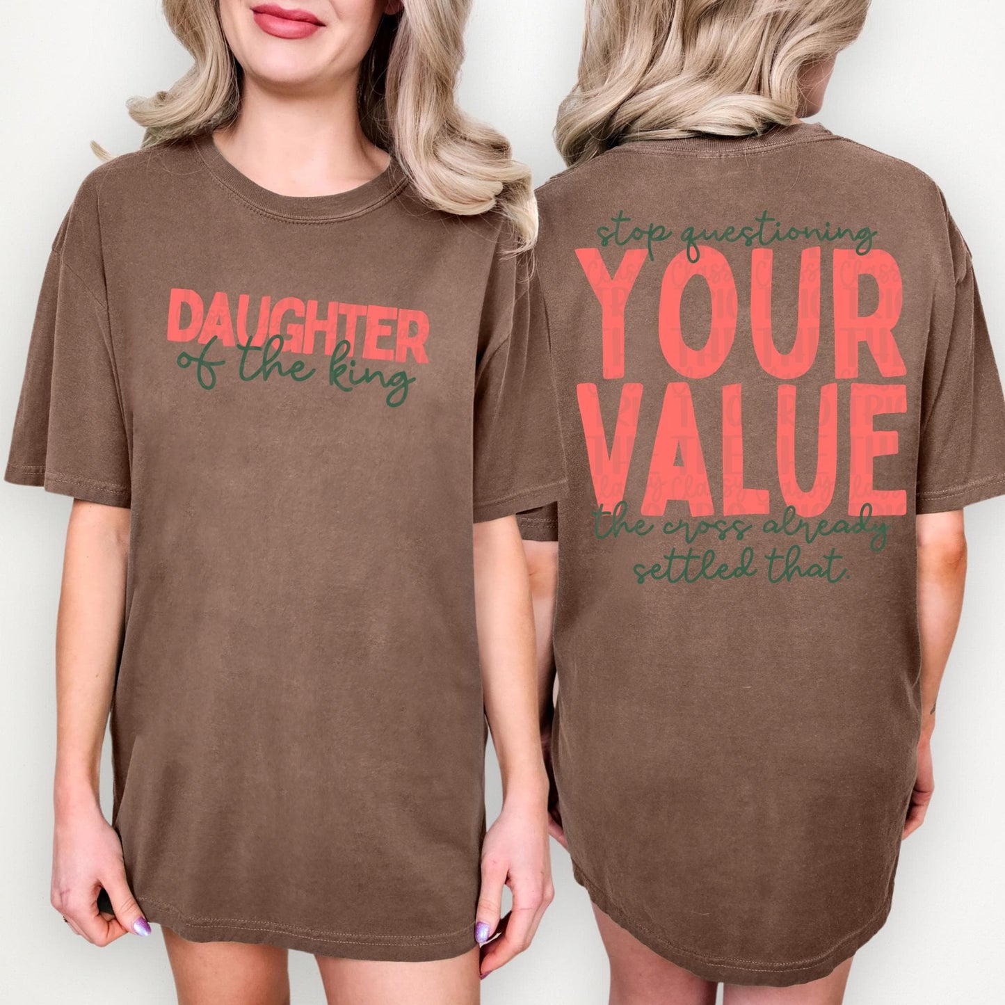 Daughter of the King Your Value PNG | Christian Digital Design | Jesus, Bible Verse, Trendy, Church Shirt, Trending (Digital Download)