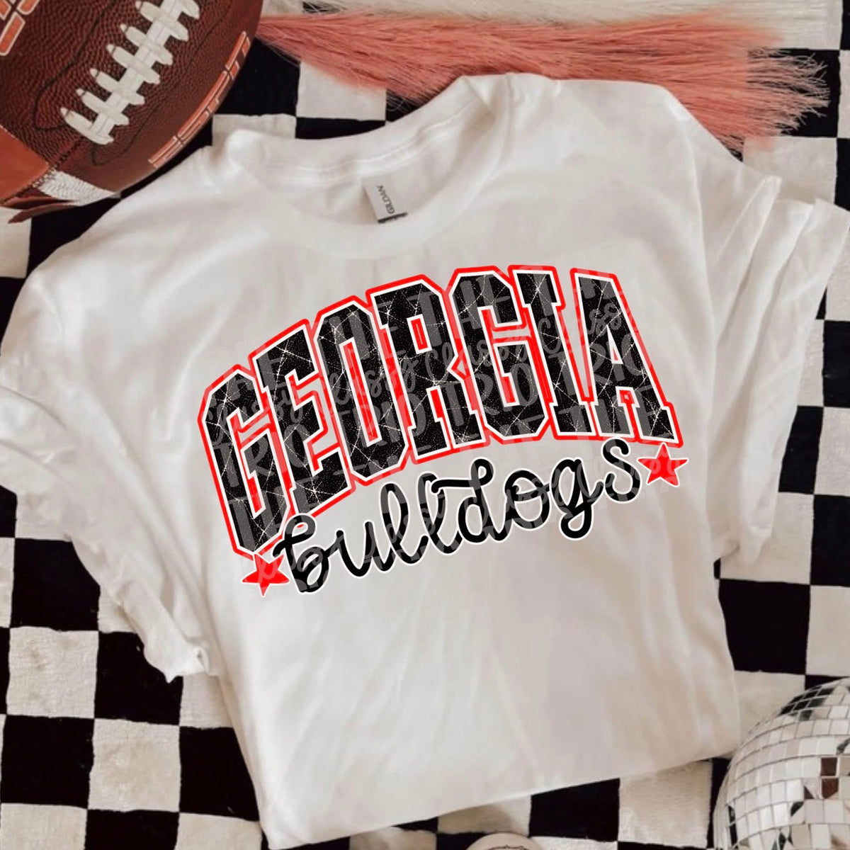Georgia Distress Varsity Look, School Spirit Wear, PNG Digital Design,, Football (Digital Only)