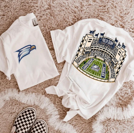 Blue Navy & White Football Stadium PNG | Gameday Clipart | Sports Stadium Illustration | Digital Download | Shirt Design PNG | Boutique Graphic