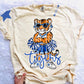 Tigers Mascot PNG | Team Spirit Sublimation DTF Design, Blue White Cheerleading, School Spirit Wear Trending (Digital File)
