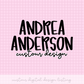 Custom Design PNG Design Andrea